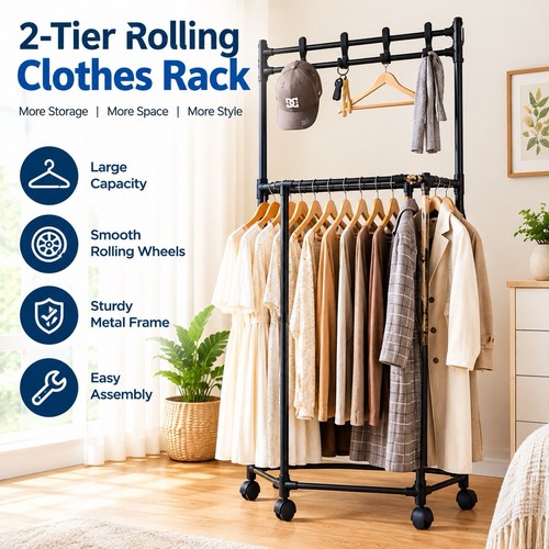 Tier portable clothes rack - clothes,