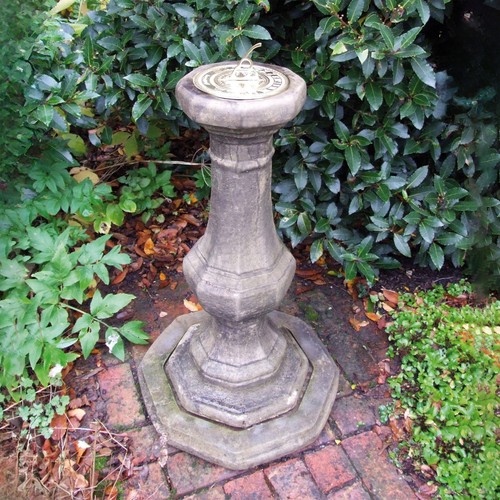 Pedestal brass stone - stone, garden