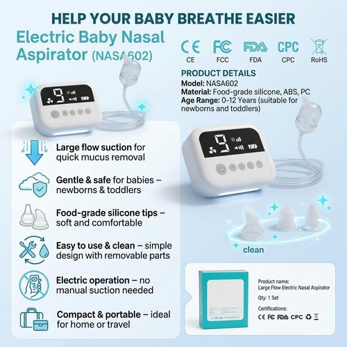 Electric baby nasal - nasal, aspirator