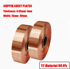 T2 Copper Sheet Strip Thickness 0.05mm-1mm Width 10mm-90mm Flexible Pure Copper