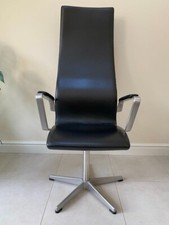 Arne Jacobsen for Fritz Hansen Oxford Mid Century Highback Swivel Chair 1996