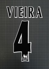 VIEIRA #4 1997-2007 Player Size Premier League Black Nameset Lextra