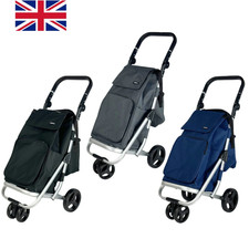 Large 4 Wheel Shopping Trolley Cart Lightweight Strong Maneuverable Folding 48L