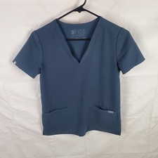 Figs Shirt Women's 2XS Blue Casma Three-Pocket Scrub Top Medical T-Shirt FW1100