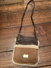 GENUINE UGG CROSS BODY BAG WITH ADJUSTABLE STRAP FULL LEATHER AND FUR LINED