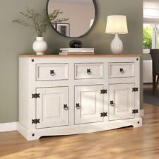 Corona Sideboard White 3 Door 3 Drawer Solid Pine Dining Mexican