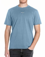 Replay Logo T Shirt Light Blue