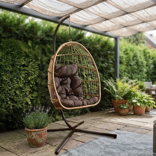 Hanging egg chair rattan - egg,