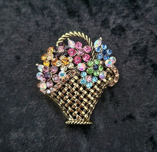 Rhinestone flower basket - rhinestone,