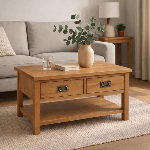 Oak coffee table - coffee, with