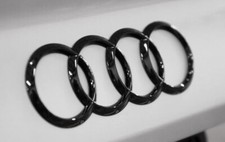 Black GlossRear Back Audi Badge Rings Logo Emblem Audi A3 A4 A5 A6 192 x 68mm.