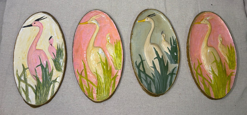 Vintage chalkware oval - chalkware, wall