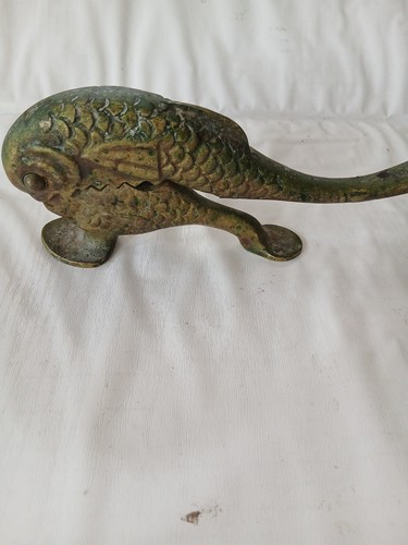 Solid brass fish nutcracker - brass,