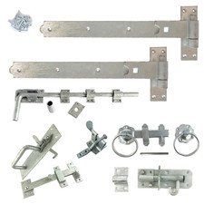 Hook and Band Cranked Hinge Gate Kit Set Galvanised Heavy Duty Garden Shed Door
