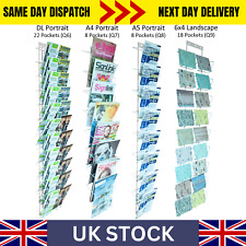 4pcs A4 A5 DL & Postcard Wall Panel Rack Displays Cards Leaflets Brochures (Q+)