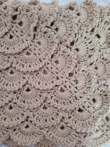Hand crochet baby pram blanket - hand,