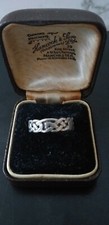 Antique Vintage 1940-s Solid 925 Silver Celtic Knot Band Ring Size UK O US 7.5