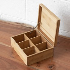 Wooden 6 Section Tea Chest