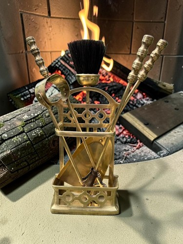 Vtg neat brass fireside - vtg.neat,