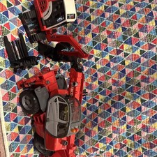 Bundle Schaeff Red Digger and Bruder Manitou Lifter Truck