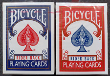 2 x Decks Bicycle Rider Back 807 Playing Cards - Classic Tuck Box. RED & BLUE 