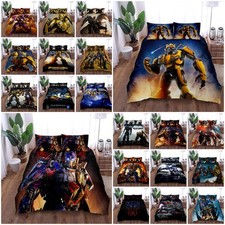 Kids Transformers 3D Duvet Cover Pillowcase Bedding Set Single Double King Gift