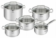 TEFAL COOKWARE SET DUETTO+ 10 PCS SAUCEPAN STEWPOTS STOCKPOT GLASS LIDS POTS LID