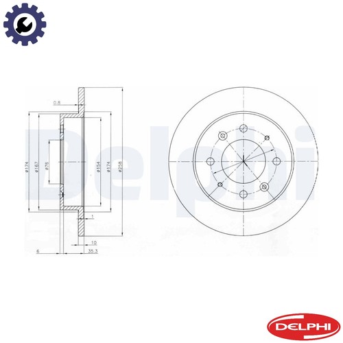 Brake disc bg4017 for - disc, kia