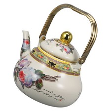 1.5L Enamel Floral Tea Kettle Whistling Vintage Tea Pot Stovetop Kettle for