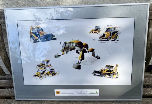 Framed picture print jcb - framed,