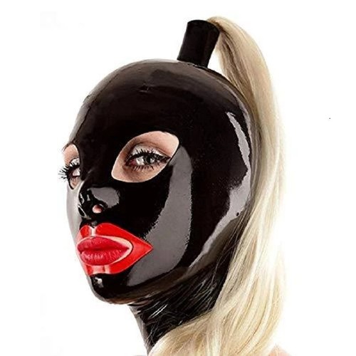 Black latex rubber - black, tail