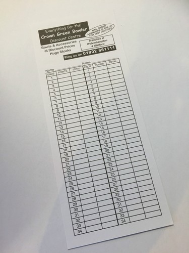 250 double sided scorecards - 250,