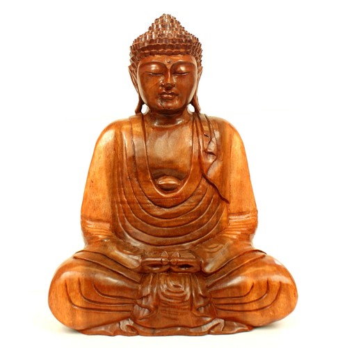 49cm wooden dhyani - wooden, mudra