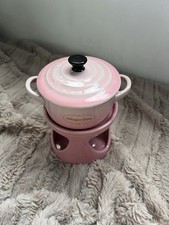 Le Creuset Stoneware Mini Rose Quartz Cocotte Fondue Set (No Forks)