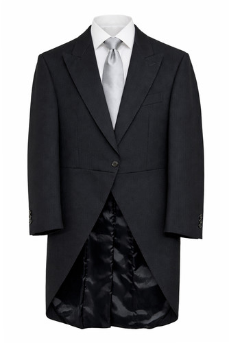Black wool tailcoat jacket - black,
