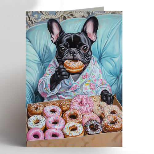 French bulldog birthday - french, card