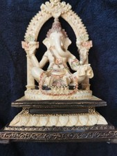 Vintage Very Detailed Cast Resin Ganesha Statue
