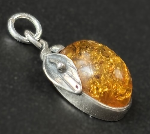 Sterling silver baltic amber - silver,