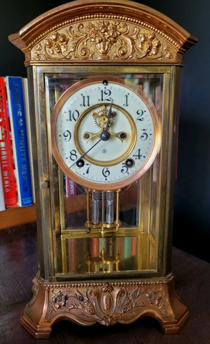 Antique brass crystal glass - &,