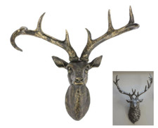 Wall Mounted Deer Head Home Decor Stag Head Rustic Deer Antler Plaque Statue