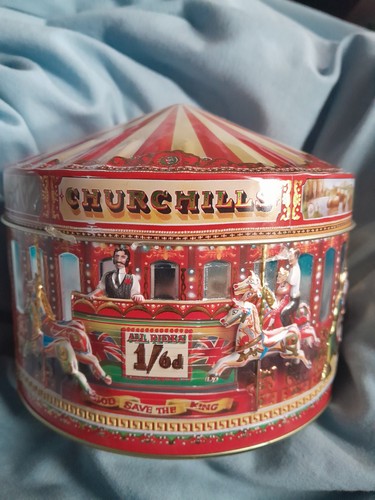 Churchill carousel empty tin - churchill,