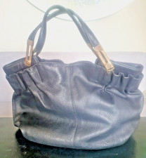 JOHN GALLIANO Vintage Black Leather Rushed Detail Handbag Purse