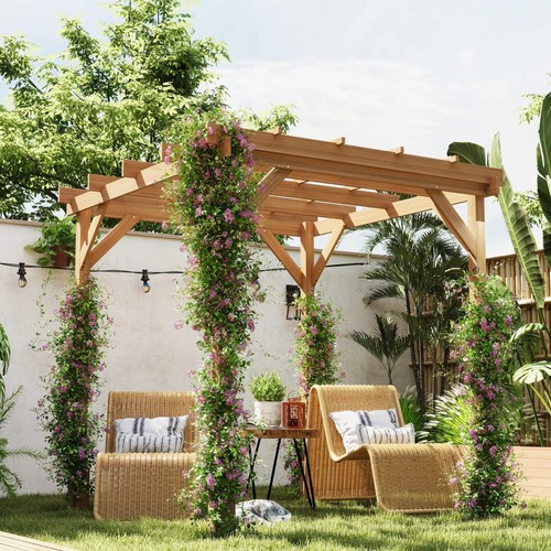 Outsunny wooden pergola - wooden,