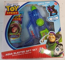 Toy Story Aqua Blaster Gift Set Buzz Lightyear Water Gun with Bath Shower Gel