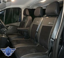 TAILORED SEAT COVERS For RENAULT TRAFIC CREW 2015 - 2025 ART. LEATHER & ALICANTE