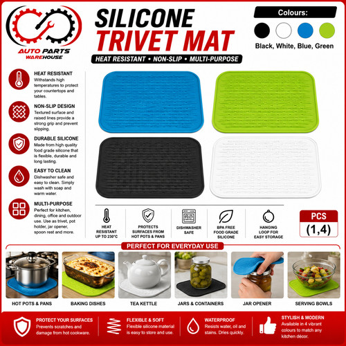 Heat resistant silicone trivet - silicone,