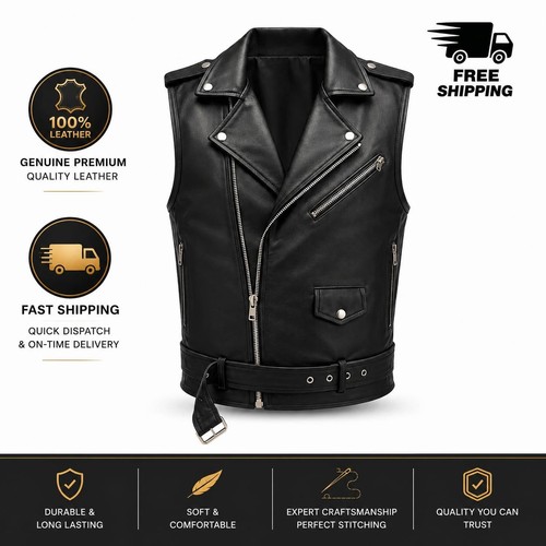 Men genuine leather - men, motorcycle