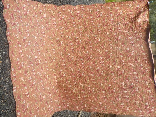 Vintage quilted throw dark - quilted,