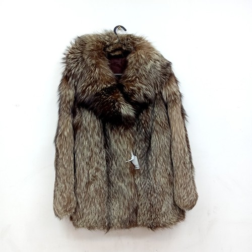 Vintage silver fox fur coat - silver,