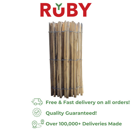 Ruby chestnut paling fencing - chestnut,